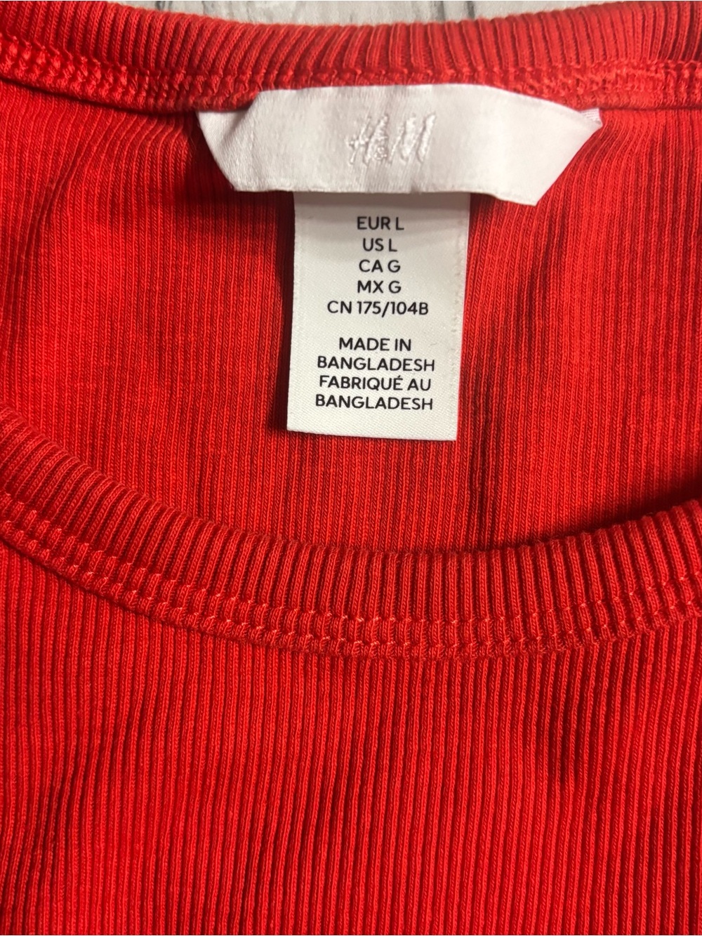 H&M Red Ribbed Crop Tank - Picture 2 of 5